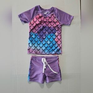 Purple and Blue Mermaid Kids Swim Set